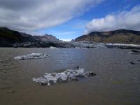 Weitwinkelblick vom Skaftáfellsjökull Seeufer